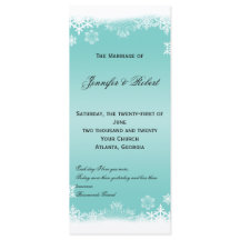 Programa de Casamento de Flocos de Neve Azuis e Br