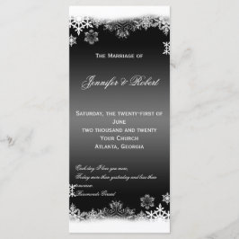 Programa de Casamento de Flocos de Neve Pretos e B