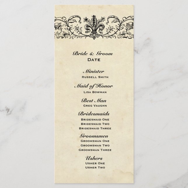 Programa de Casamento de Flor Negra (Frente)