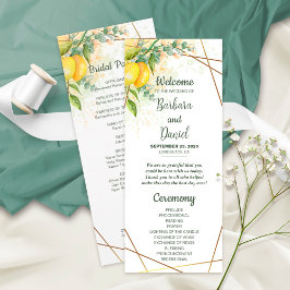 Programa de Casamento de Flores Amarelas Lemons Eu
