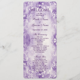 Programa de Casamento de Flores Brancas Roxas