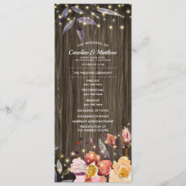 Programa de Casamento de Flores de Madeira