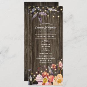 Programa de Casamento de Flores de Madeira