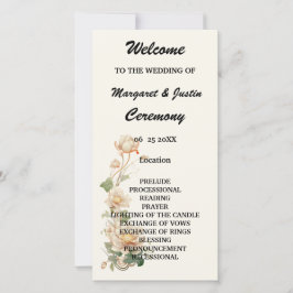 Programa de Casamento de Flores do casamento vinta