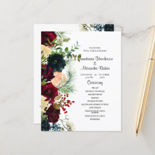 Programa de Casamento de Flores Elegantes do Orça