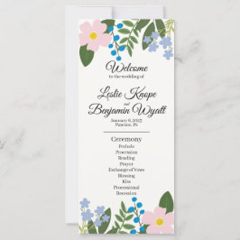 Programa de Casamento de Flores Rosa