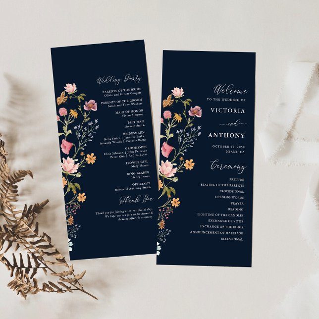 Programa de Casamento de Flores Selvagens marinhos (Criador carregado)