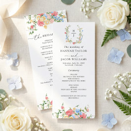 Programa de Casamento de Flores Silvestres em Aqua
