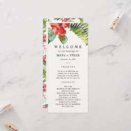 Programa de Casamento de Flores Tropicais e Folhag