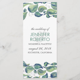 Programa de Casamento de Folhas de Coroa de Aquare