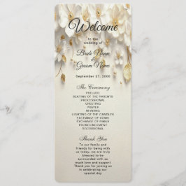 Programa de Casamento de Folhas Douradas Florais d