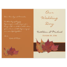 Programa de Casamento de Folhas Secas de Marrom Or