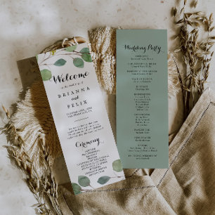 Programa de Casamento de Foliagem Eucalyptus Green