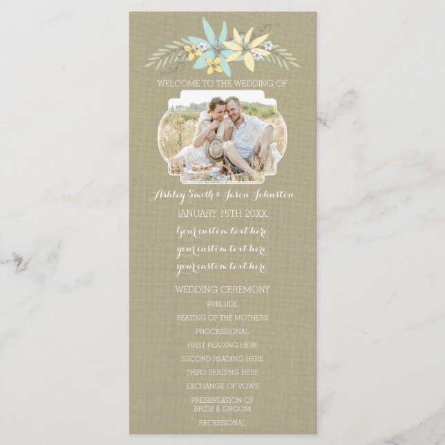 Programa de Casamento de Fotografias Spring Flower (Frente)