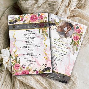 Programa de Casamento de Fotos de Buquê Floral Bon