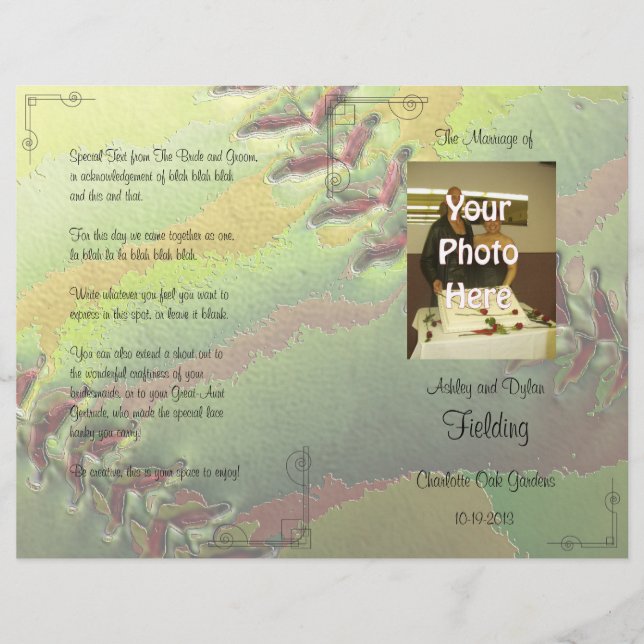 Programa de Casamento de Fotos do Tema de Esporte  (Frente)