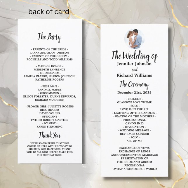 Programa de Casamento de Fotos Elegante Mínimo (Criador carregado)