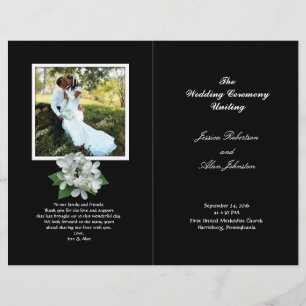 Programa de casamento de fotos em preto e branco d