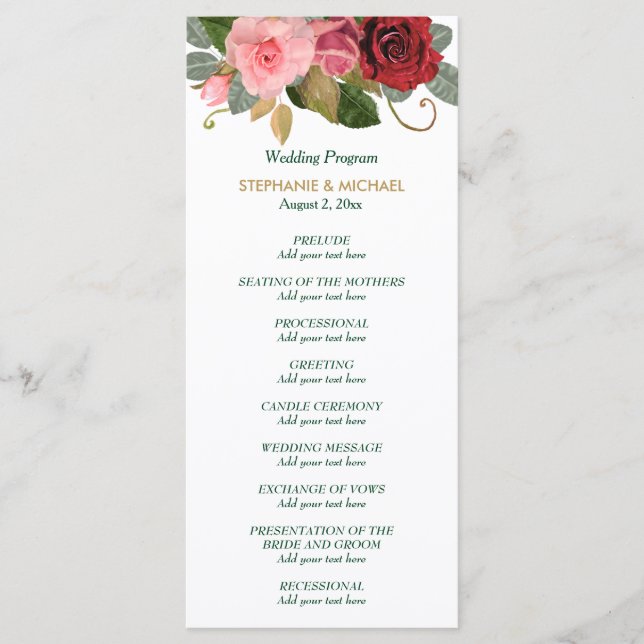 Programa de Casamento de Fronteira de Rosa Vermelh (Frente)