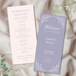 Programa de Casamento de Fronteira Elegante Púrpur
