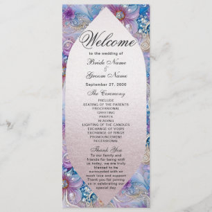 Programa de Casamento de Gems Floral Coloridas