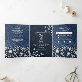 Programa de Casamento de Glam de Denim e Diamantes