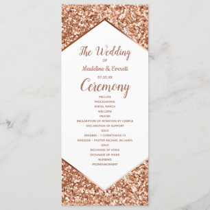 Programa de Casamento de Glitter Confetti Dourado 