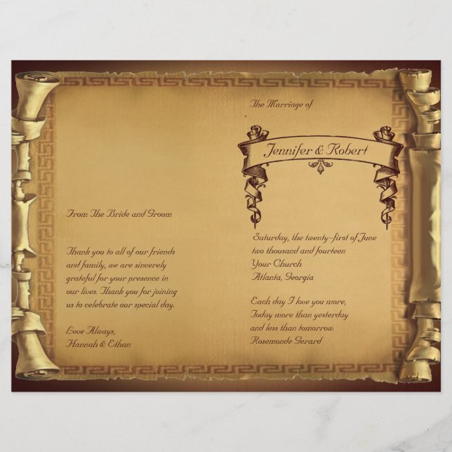 Programa de Casamento de Hora (Frente)