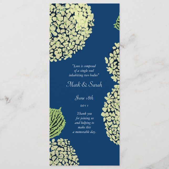 Programa de Casamento de Hydrangea Blueberry (Frente)