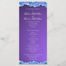 Programa de Casamento de Hydrangeas lavandas e Azu