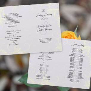Programa de Casamento de Igreja Dobrada lavanda