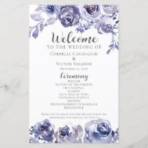 Programa de Casamento de Inverno Floral com Rosas 