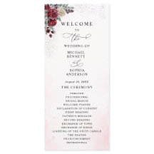 Programa de Casamento de Inverno Rosas Congeladas