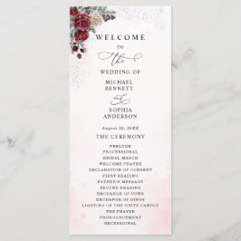 Programa de Casamento de Inverno Rosas Congeladas