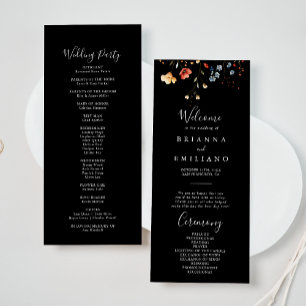 Programa de Casamento de Jardim Colorido com Flore