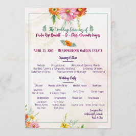 Programa de Casamento de Jardim de Flores Silvestr