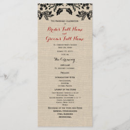 Programa de Casamento de Jardim do País e Burlap
