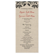 Programa de Casamento de Jardim do País e Burlap