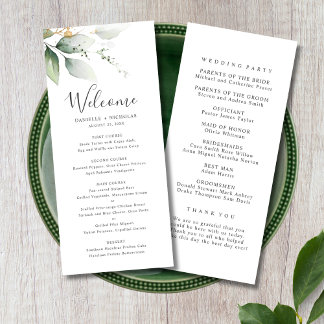 Programa de Casamento de Jardim Dourado Verde