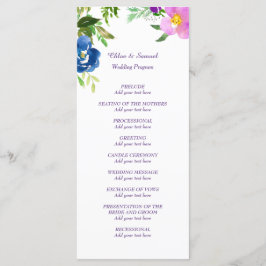 Programa de Casamento de Jardim Violeta Azul