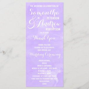 Programa de Casamento de lavandas roxas modernas