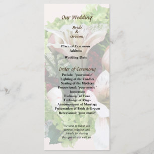 Programa de Casamento de Lírios, Hydrangea e Berri