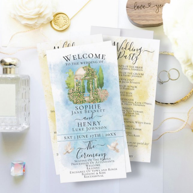 Programa de Casamento de Luxo elegante da flor Gaz (Criador carregado)