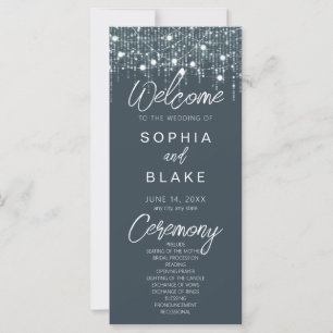 Programa de Casamento de Luzes Brancas e cinzas