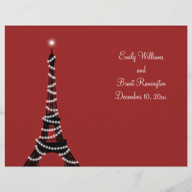 Programa de Casamento de Luzes de Paris (Frente)