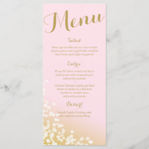 Programa de Casamento de Luzes Rosa e Dourada Bril