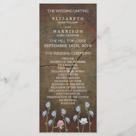 Programa de Casamento de Madeira de Oak de Wildflo