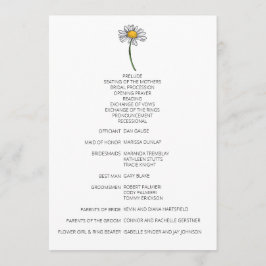 Programa de Casamento de Margarida Minimalista