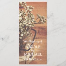 Programa de Casamento de Mason Jar Breath da Rusti