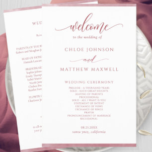 Programa de Casamento de Moldura de Aquarela Chic 